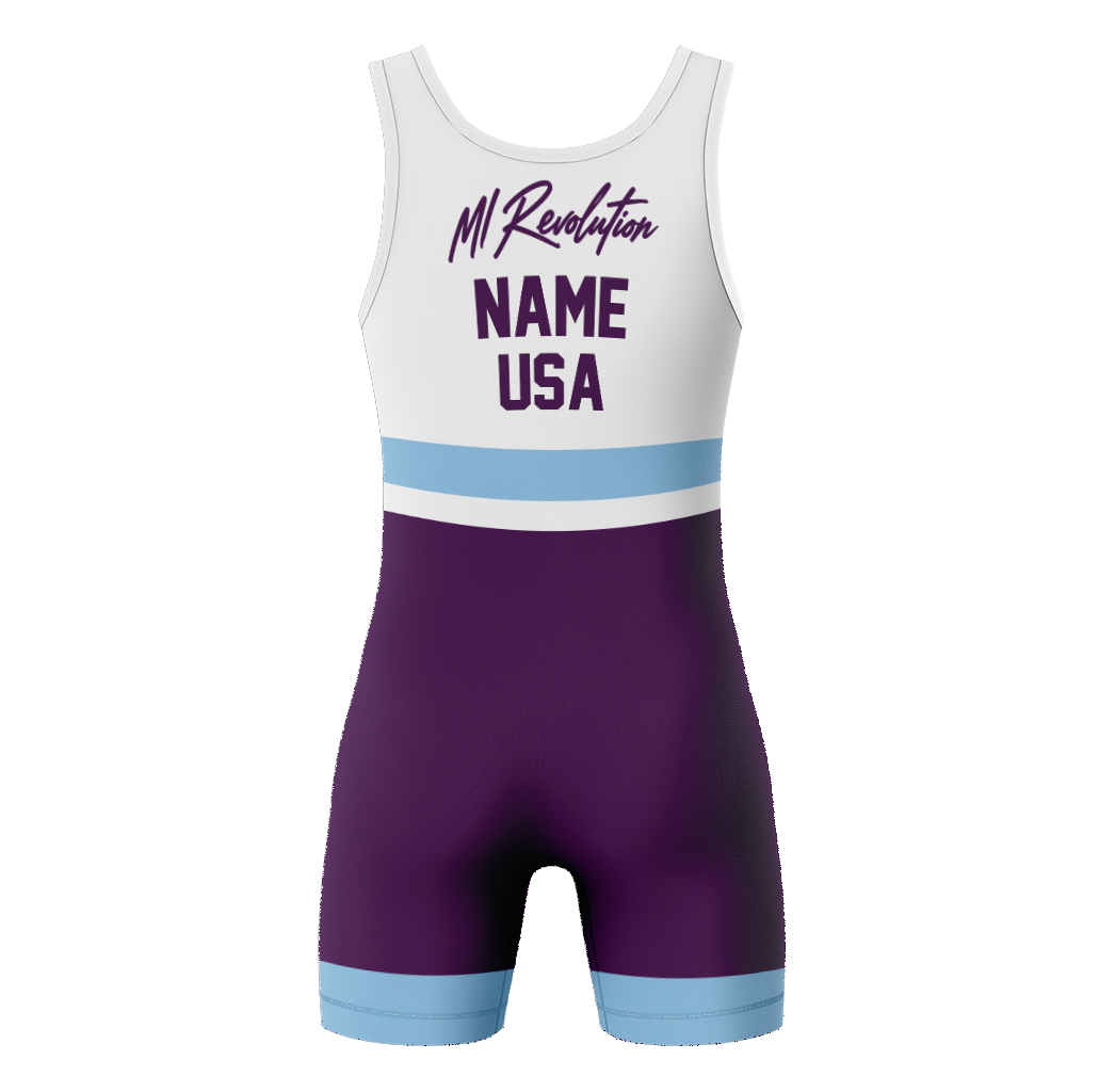MI Rev Wrestling Men's Sublimated Performance Singlet - Purple