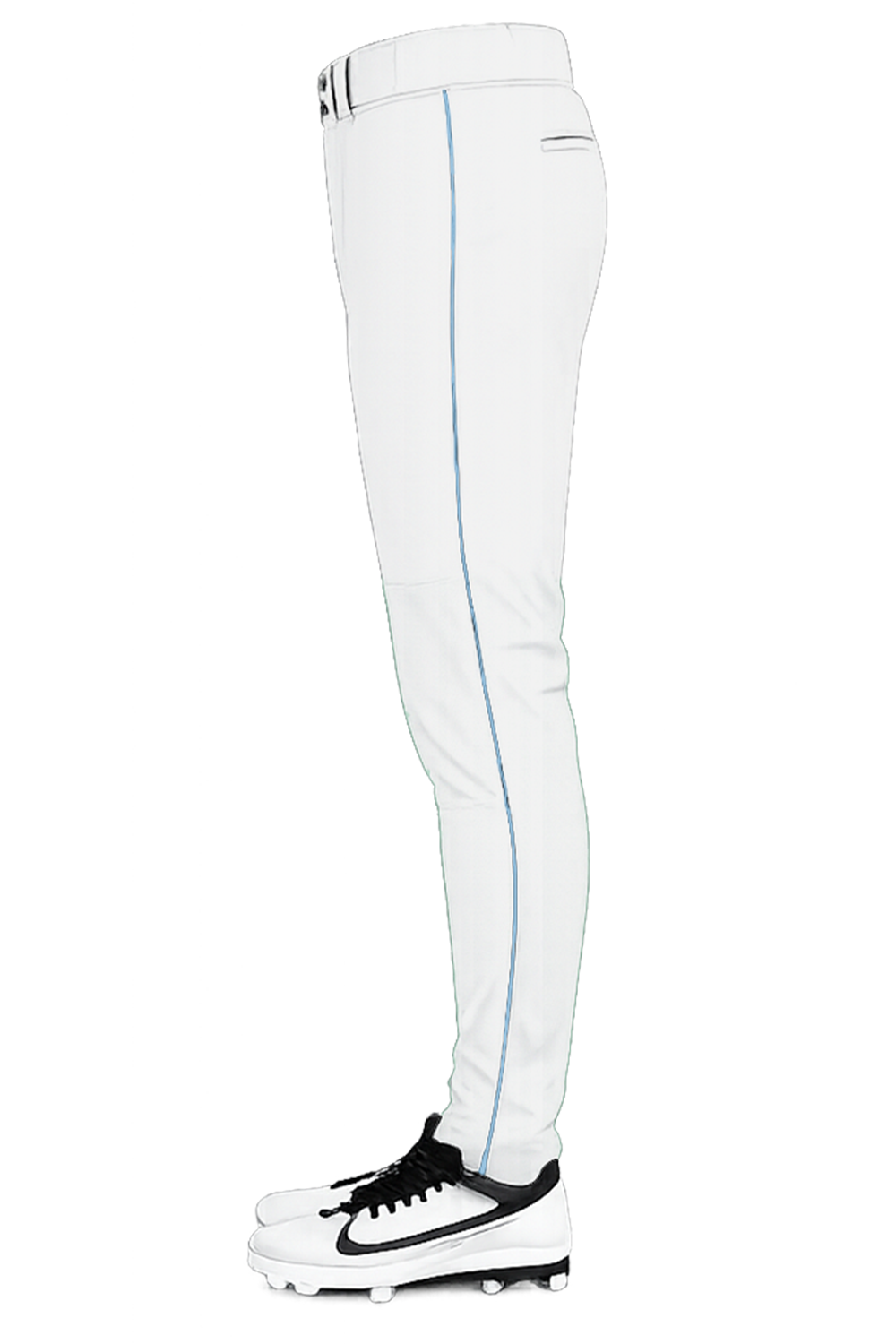 ETX Bandits Sublimated Tapered Baseball Pants- White/Blue Braid