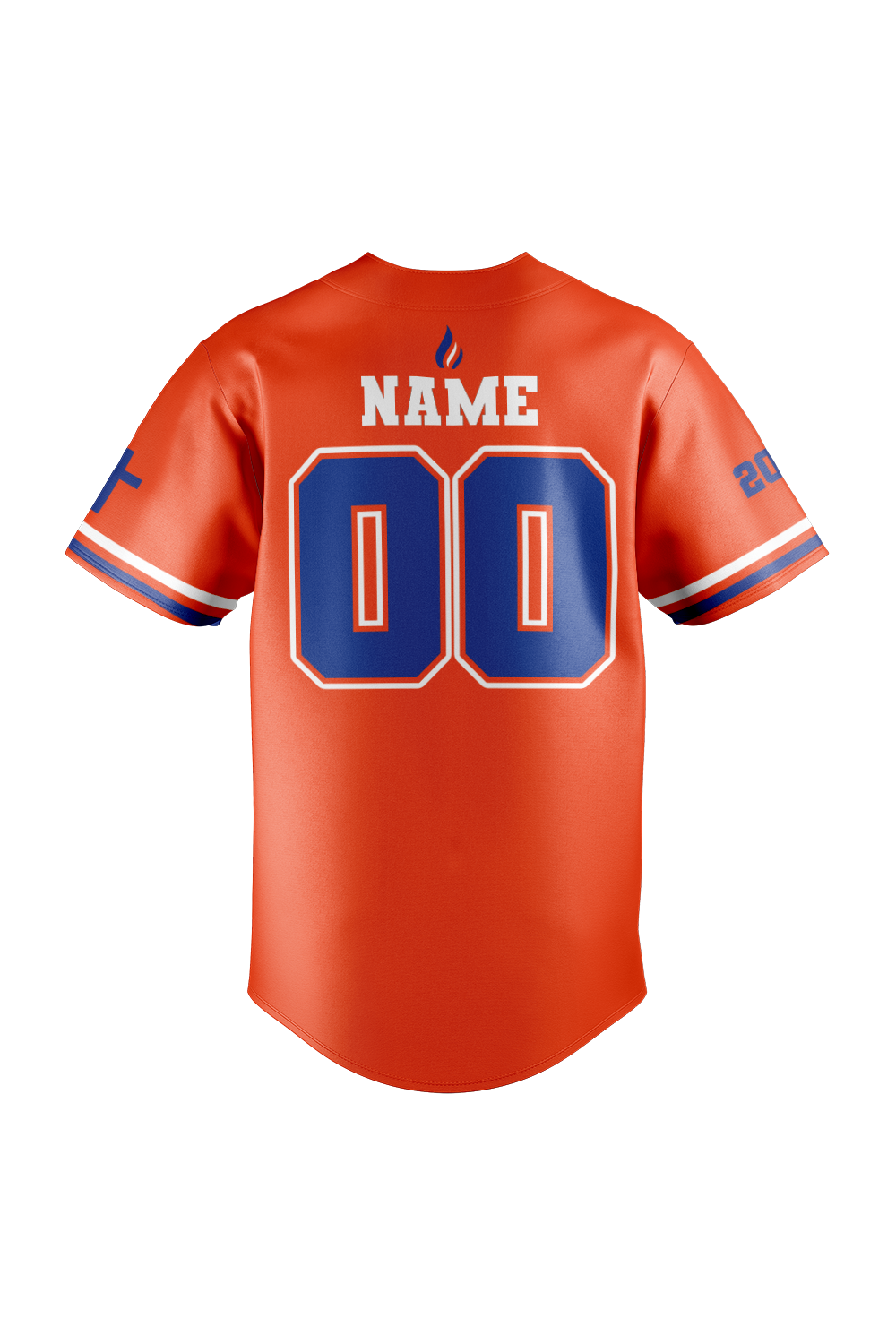 Flames MI Sublimated Baseball Full Button Jersey- Orange