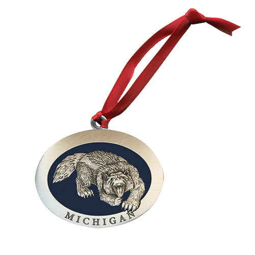 Wolverine with Michigan Ornament