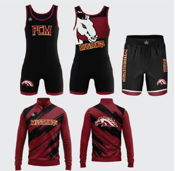 PCM Mustangs Wrestling Sublimation Bundle