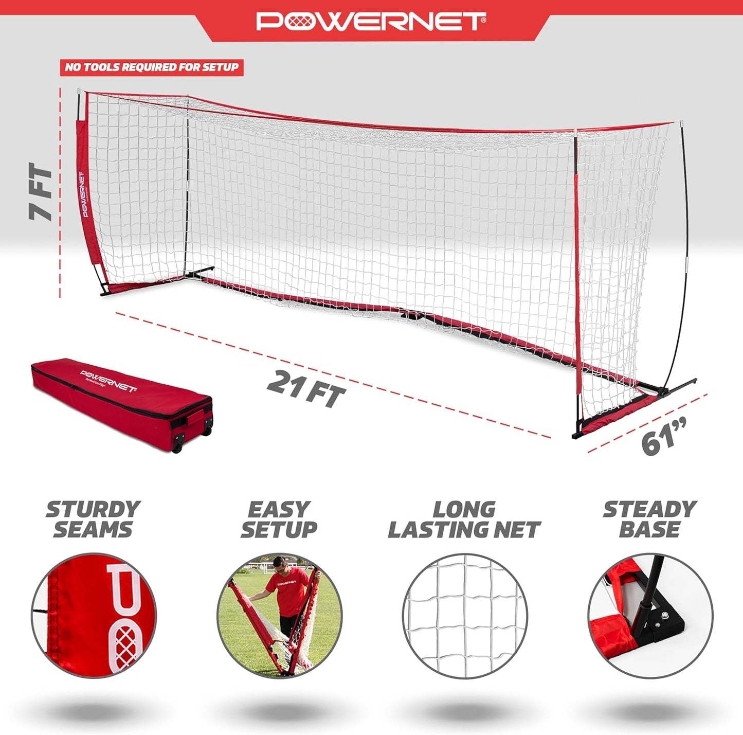 PowerNet Soccer Goal 7 Sizes
