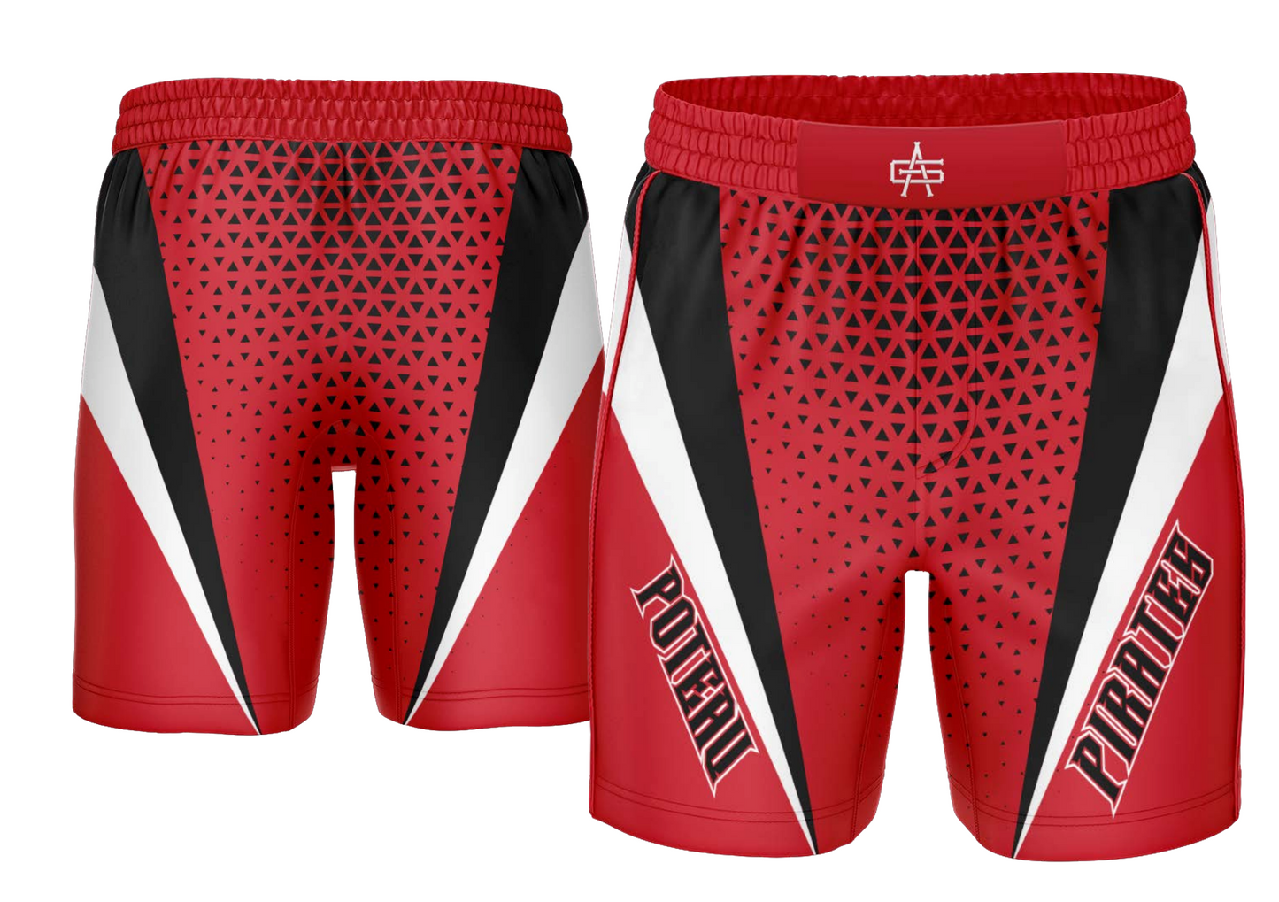 Poteau Pirates Football Custom Performance Sublimated Fight Shorts