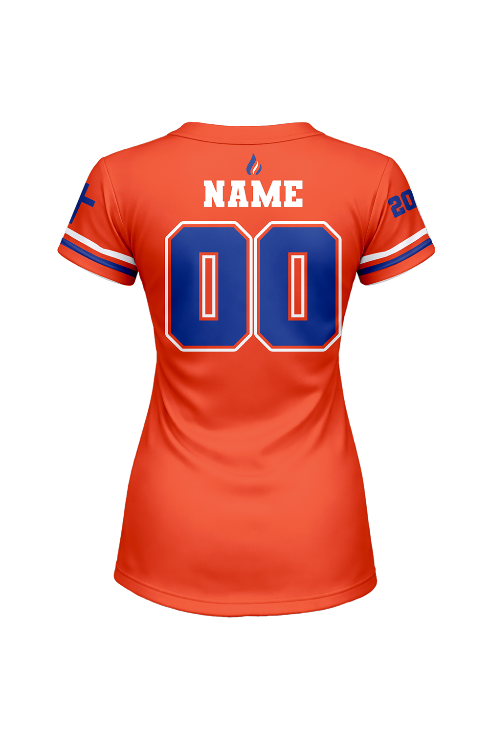 Flames MI Softball Sublimated Two Button Jersey- Orange