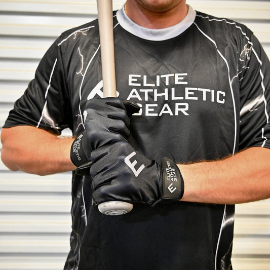 Elite Athletic Gear Black Batting Gloves