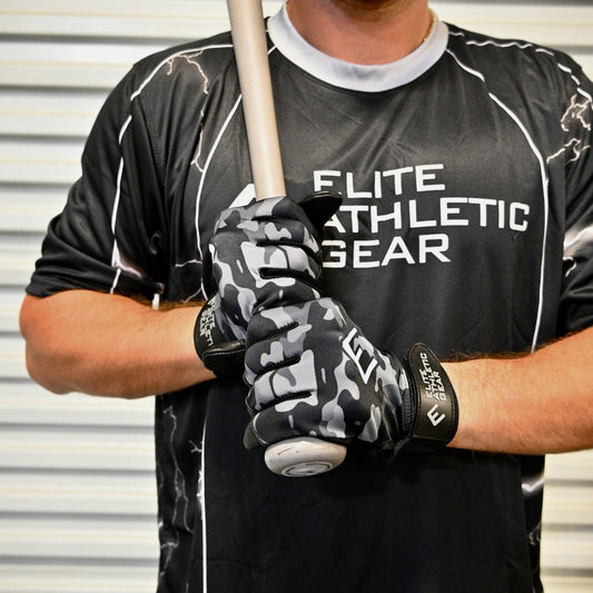 Elite Athletic Gear Blackout Camo Batting Gloves