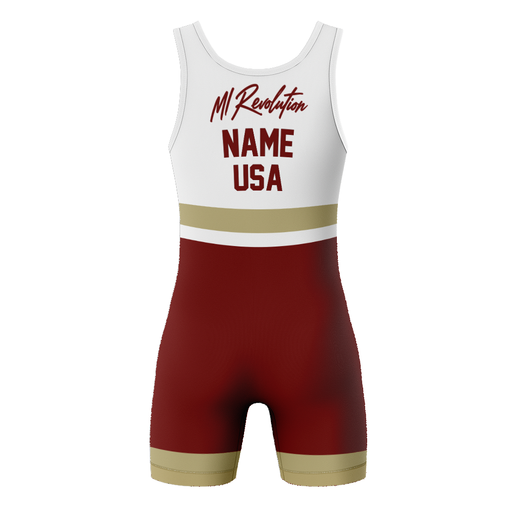 MI Rev Wrestling Men's Sublimated Performance Singlet - Red