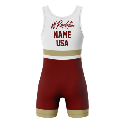 MI Rev Wrestling Men's Sublimated Performance Singlet - Red