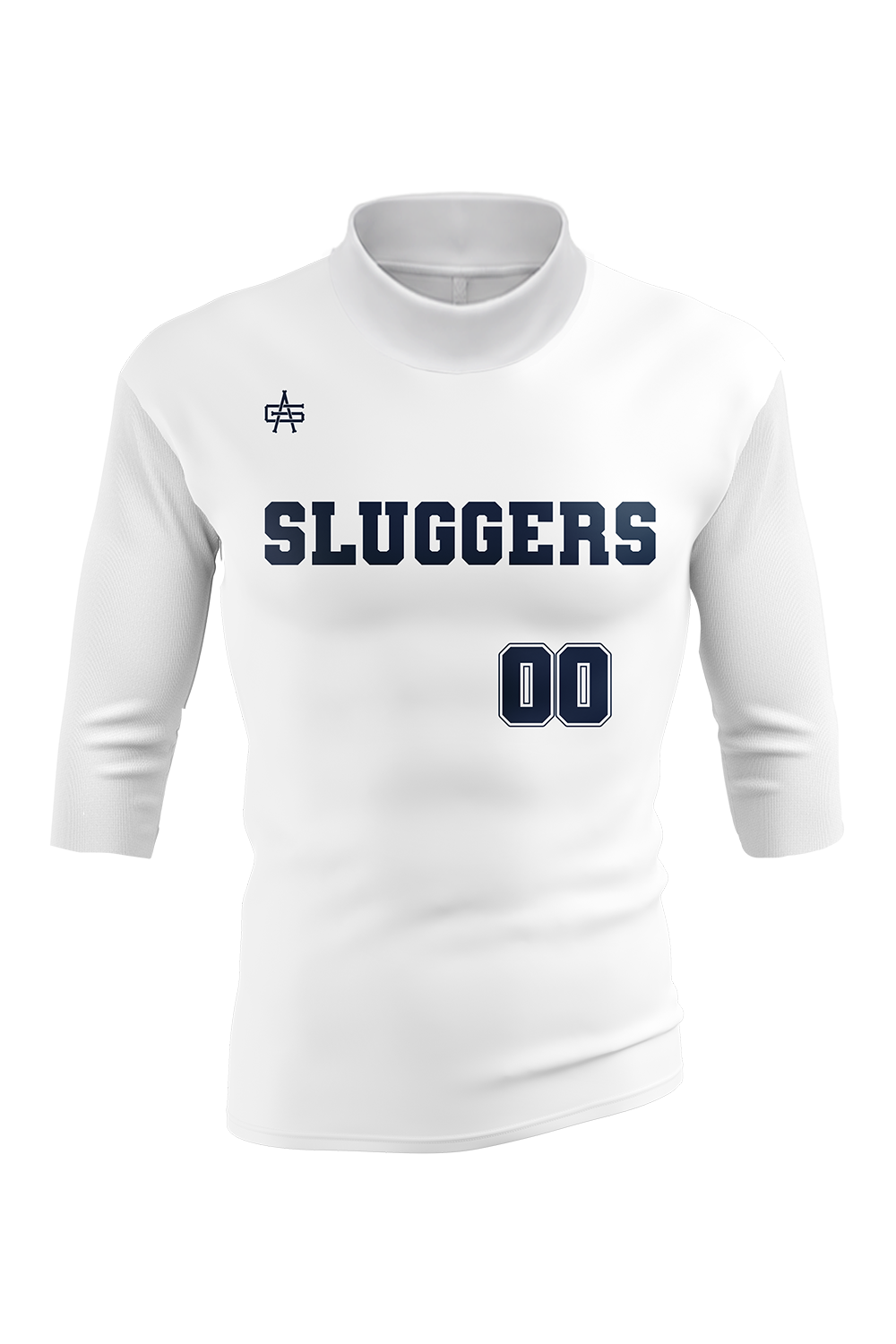 Sluggers Sublimated Performance 3/4 Sleeve Turtle Neck Compression Top