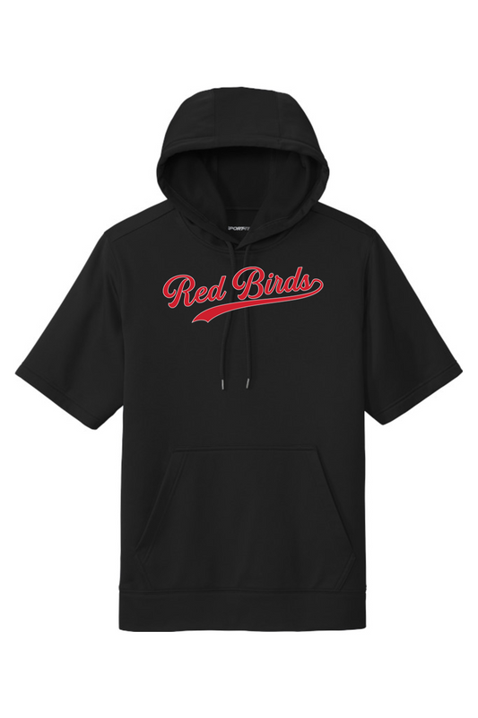 Marion Redbirds Baseball DTF Fleece Short Sleeve Hooded Pullover