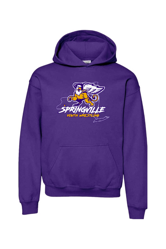 Springville Youth Wrestling YOUTH SIZED Heavy Blend Hooded Sweatshirt