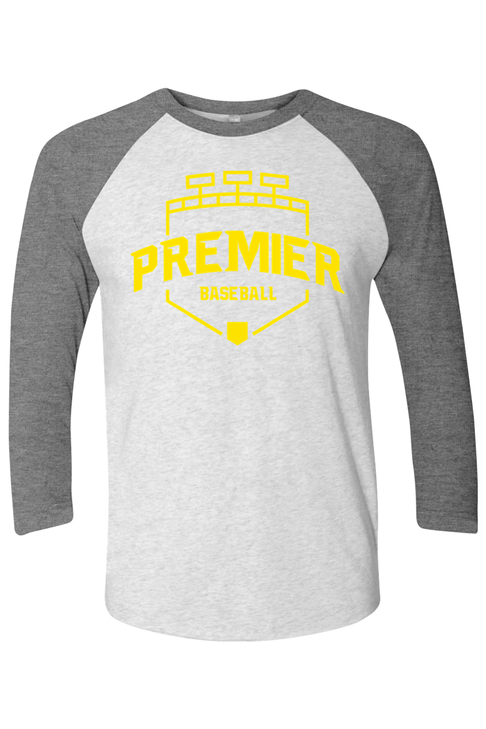 Premier Baseball OR Three-Quarter Sleeve Raglan Tee - Yellow