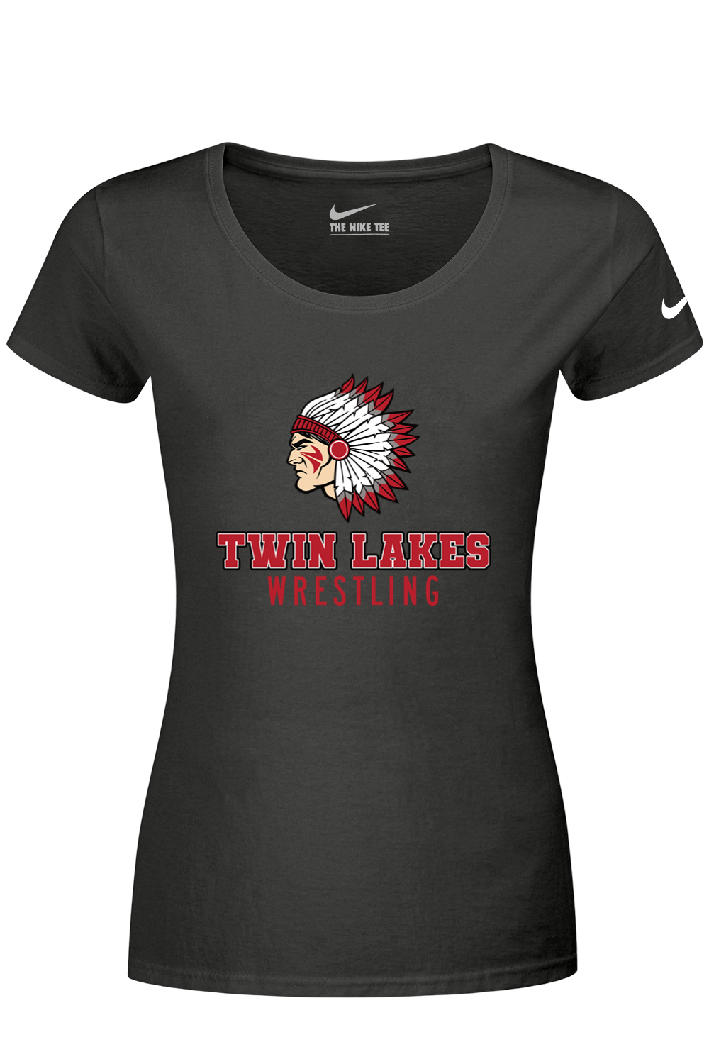 Twin Lakes Wrestling DTF Nike Ladies Dri-FIT Cotton/Poly Scoop Neck Tee