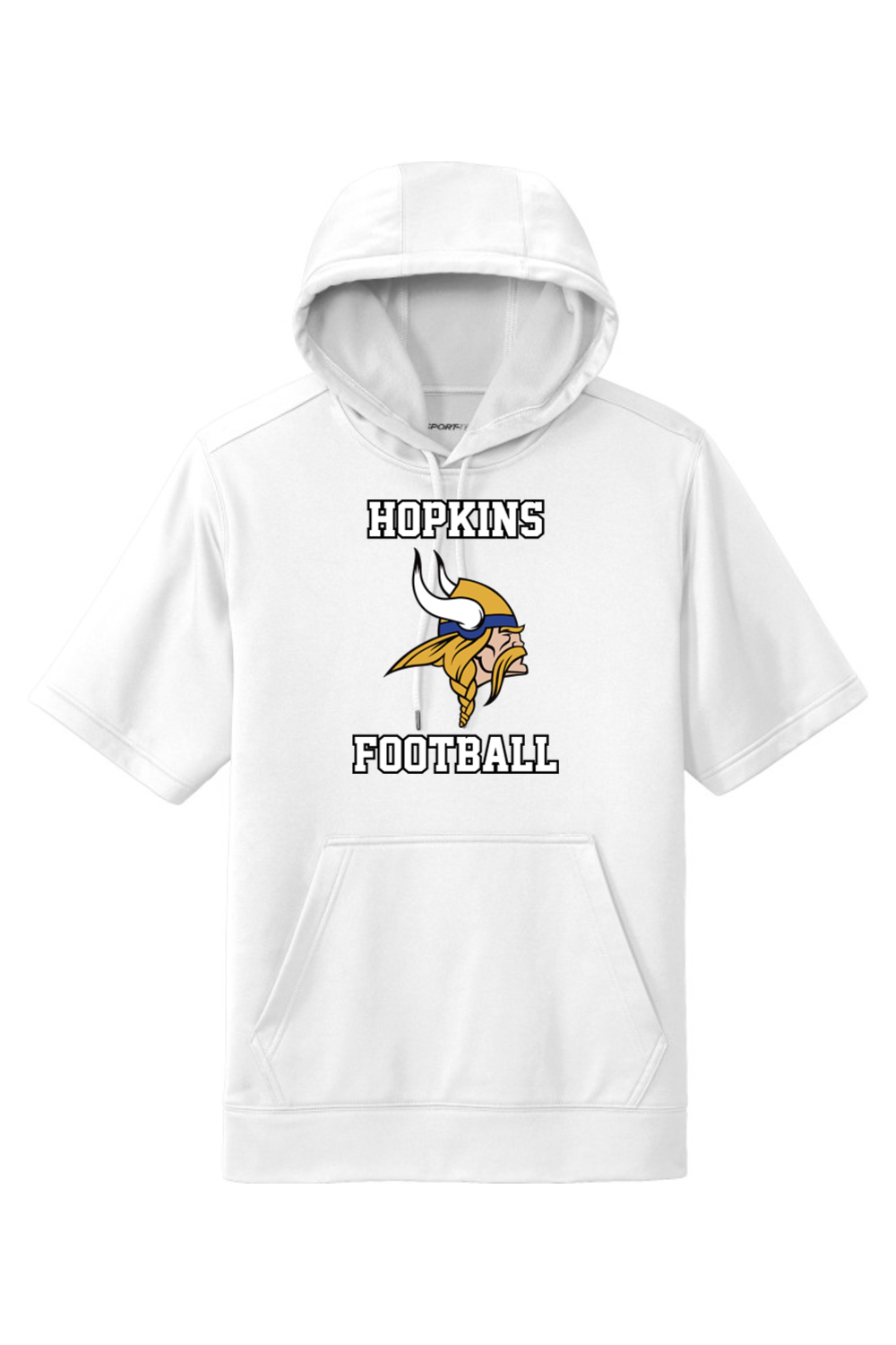 Hopkins High School Football DTF Fleece Short Sleeve Hooded Pullover