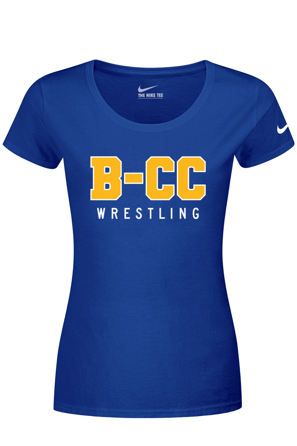B-CC Wrestling DTF Nike Ladies Dri-FIT Cotton/Poly Scoop Neck Tee