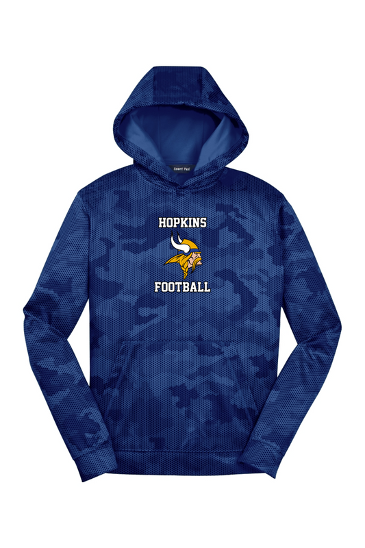 Hopkins Football DTF Youth CamoHex Fleece Hooded Pullover