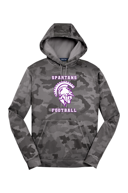 Spartans Football DTF CamoHex Fleece Hooded Pullover