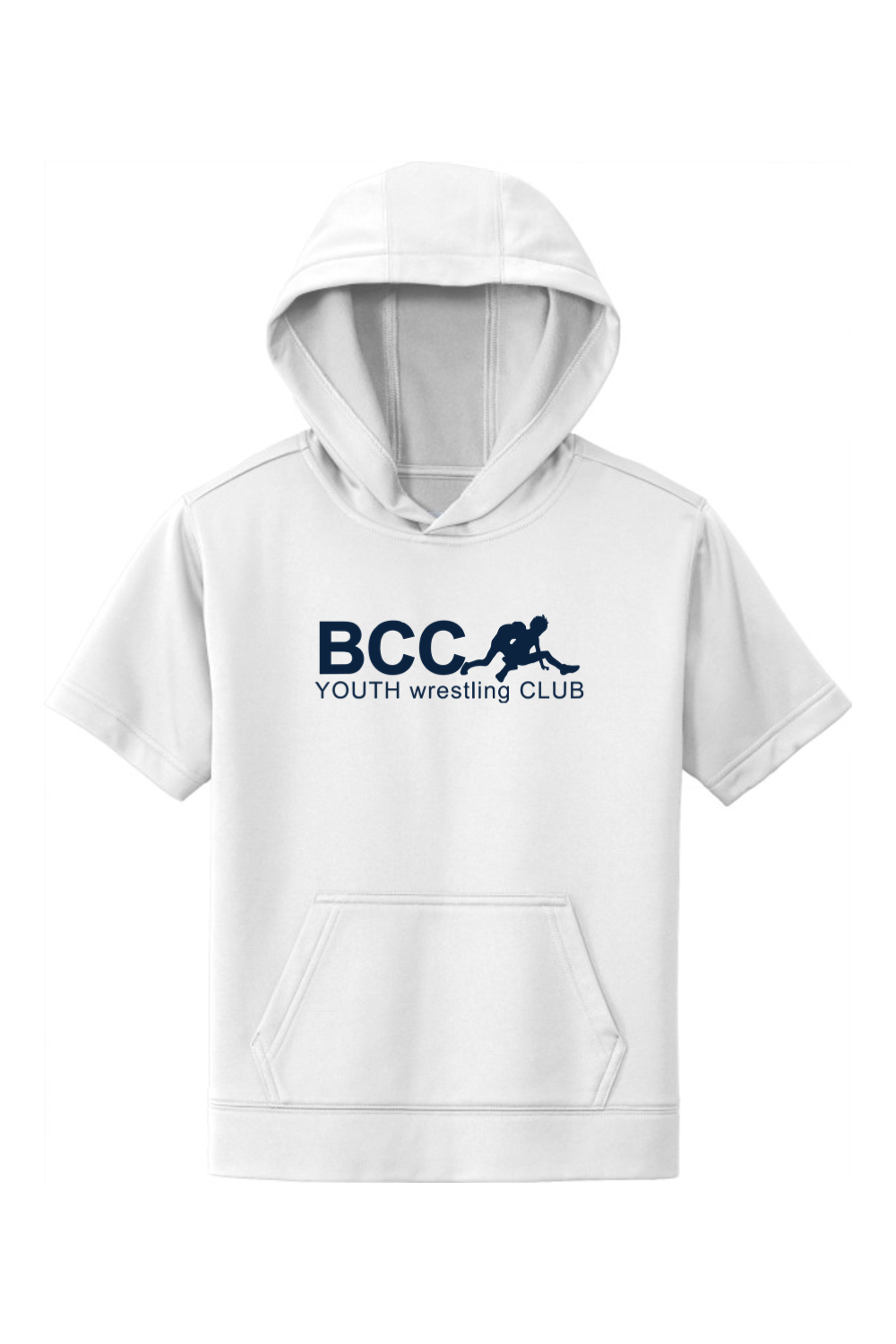 BCC Youth Wrestling YOUTH Fleece Short Sleeve Hooded Pullover