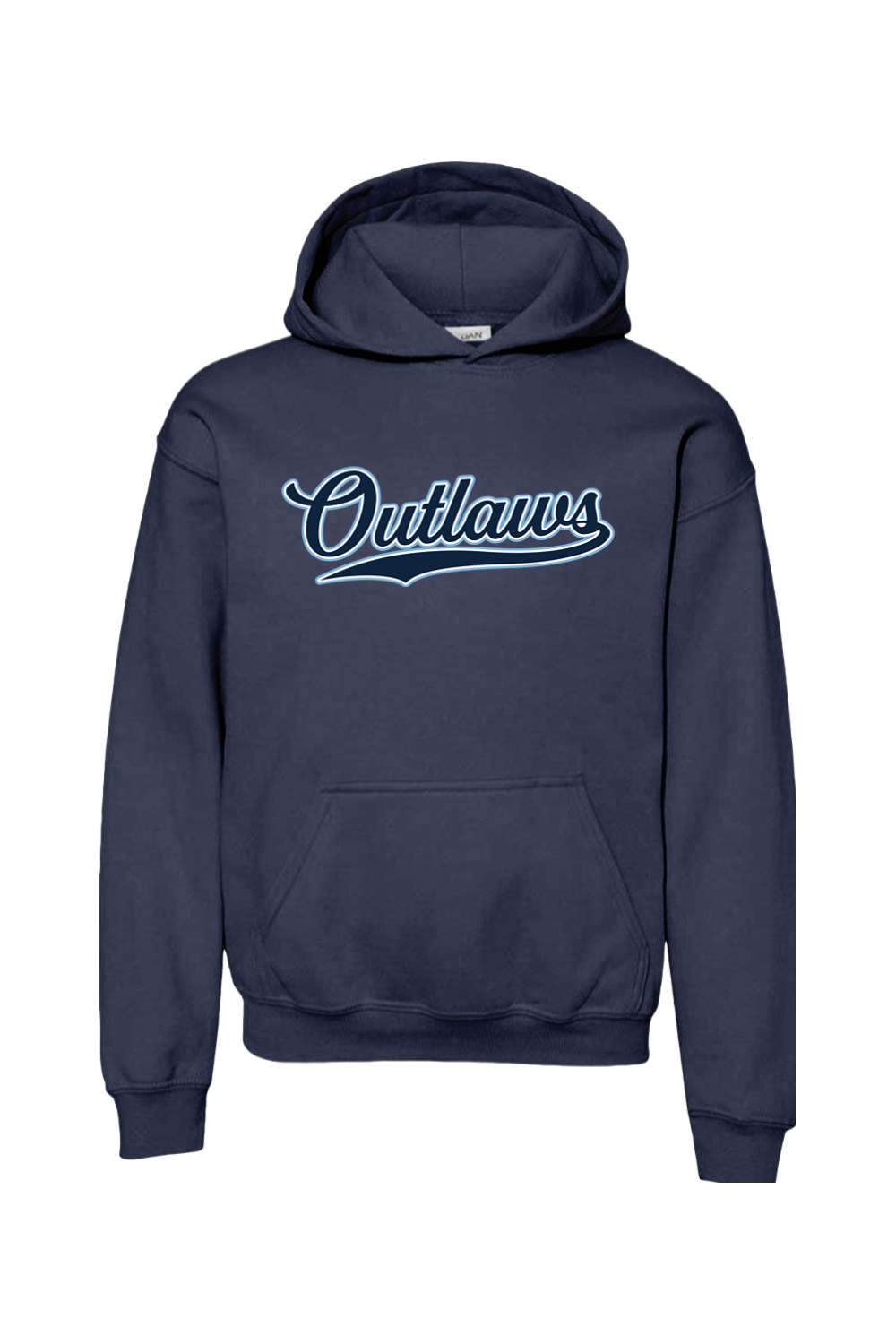 Outlaws Baseball Script Youth Heavy Blend Hooded Sweatshirt