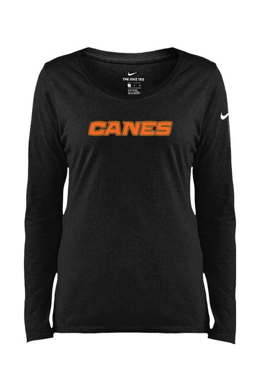 Canes Ladies Core Cotton Long Sleeve Scoop Neck Tee