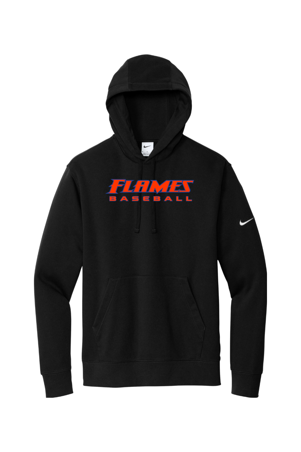Flames MI Baseball DTF Nike Club Fleece Sleeve Swoosh Pullover Hoodie