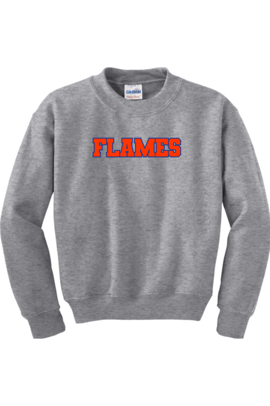 Flames MI Team DTF Youth Heavy Blend Crewneck Sweatshirt