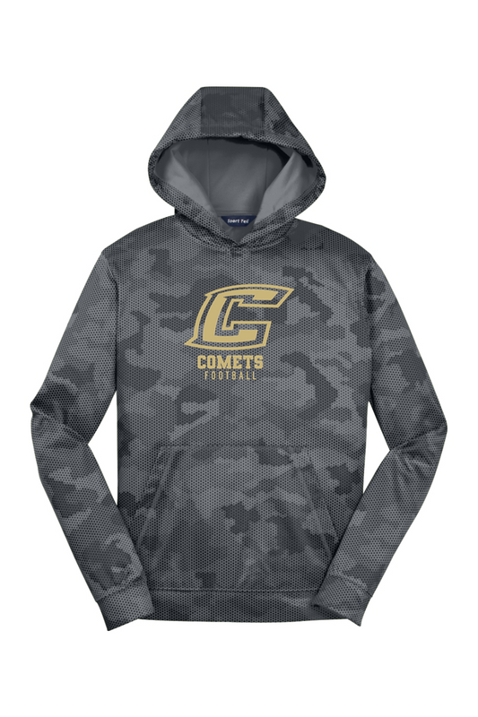 Comets Football DTF Youth CamoHex Fleece Hooded Pullover