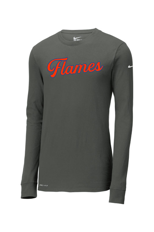 Flames MI Team DTF Nike Dri-FIT Cotton/Poly Long Sleeve Tee