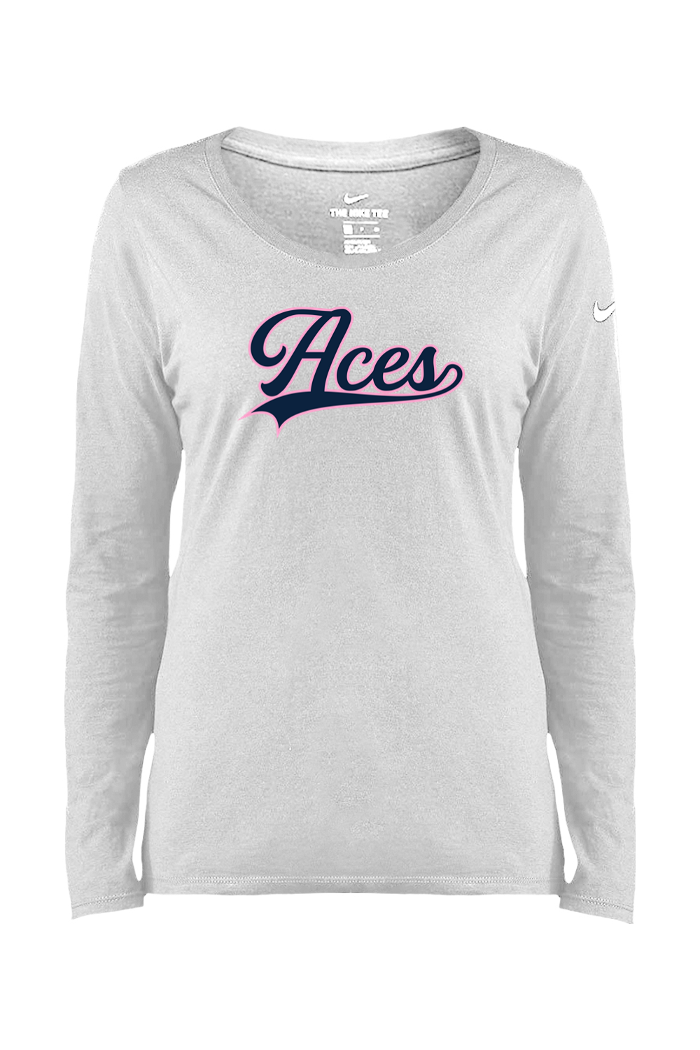 Aces Baseball Ladies Core Cotton Long Sleeve Scoop Neck Tee
