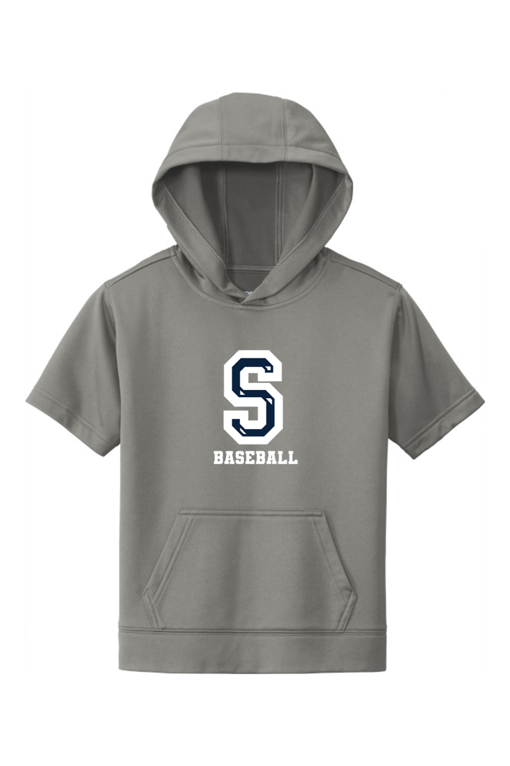Sluggers Baseball Youth Sport-Wick Fleece Short Sleeve Hooded Pullover