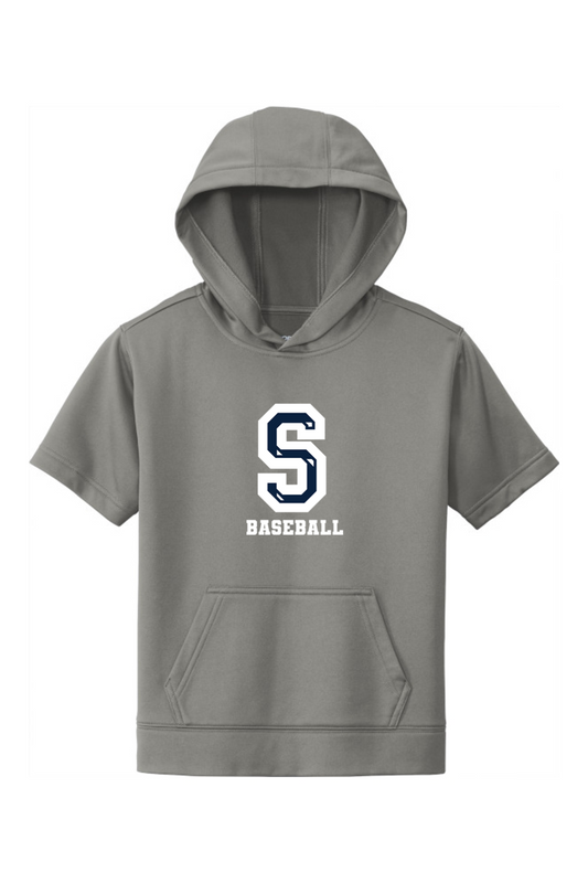 Sluggers Baseball Youth Sport-Wick Fleece Short Sleeve Hooded Pullover