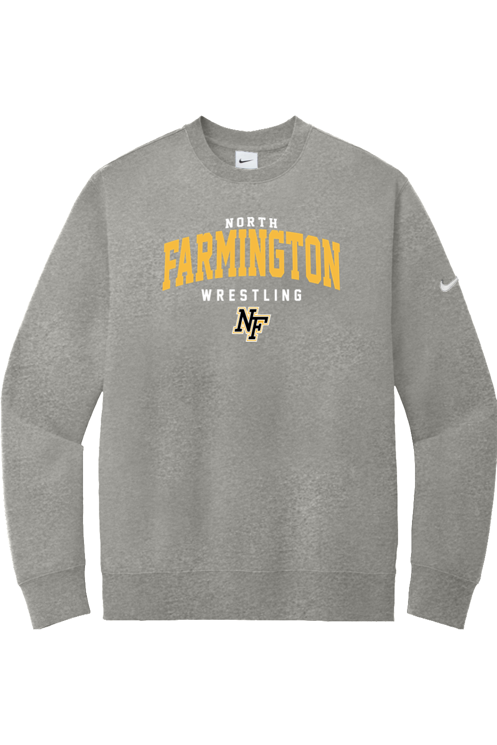 North Farmington Wrestling DTF Nike Club Fleece Sleeve Swoosh Crew