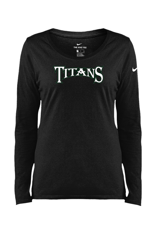 Nike Ladies Core Cotton Long Sleeve Scoop Neck Tee