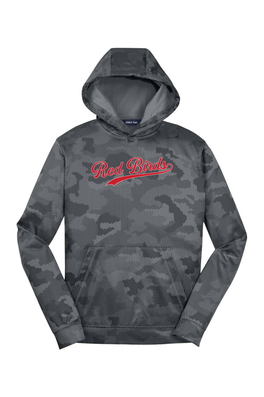 Marion Redbirds Baseball DTF Youth CamoHex Fleece Hooded Pullover
