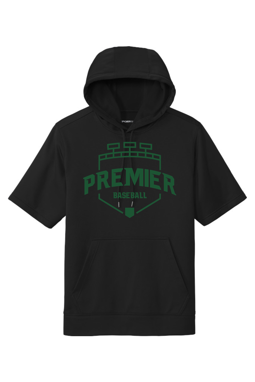 Premier Baseball OR Fleece Short Sleeve Hooded Pullover - Green Logo