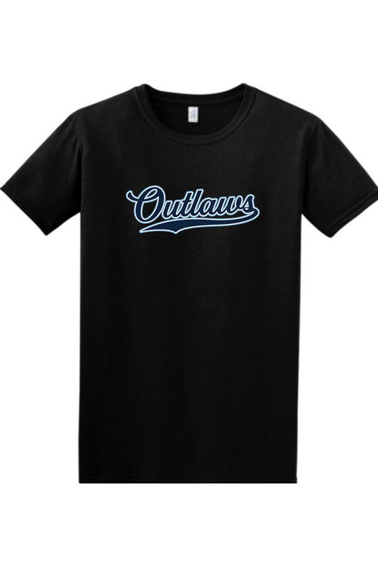 Outlaws Baseball Script Softstyle T-Shirt