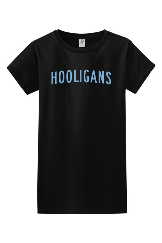 Hooligans Baseball Softstyle Ladies' T-Shirt Shoulder Logo