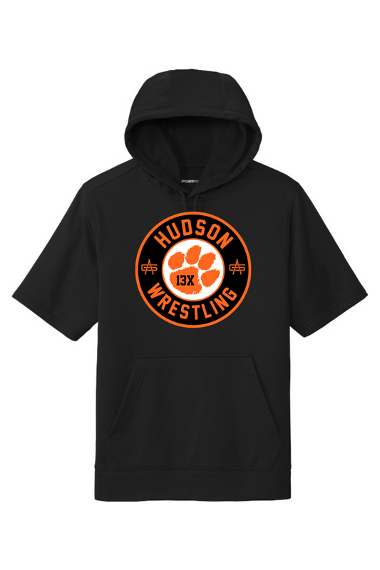 Hudson Wrestling DTF Sport-Wick Fleece Short Sleeve Hooded Pullover