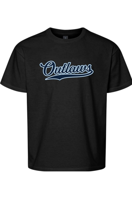 Outlaws Baseball Script Youth Softstyle T-Shirt