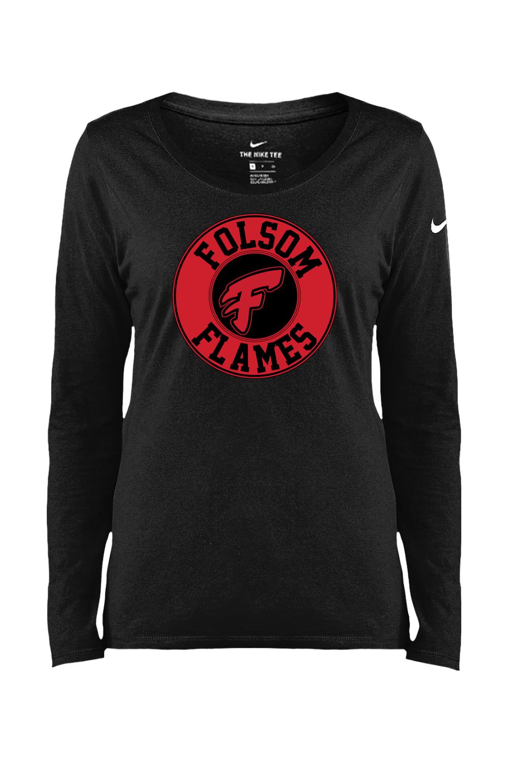 Folsom Flames Ladies Core Cotton Long Sleeve Scoop Neck Tee
