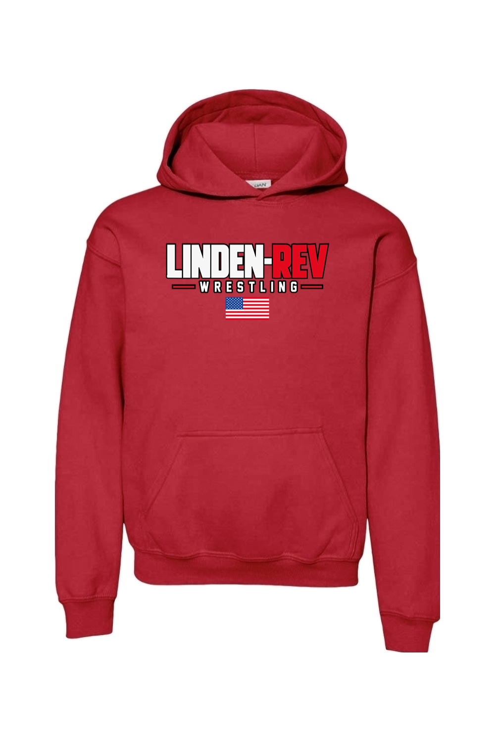 Linden Rev Wrestling DTF Youth Heavy Blend Hooded Sweatshirt