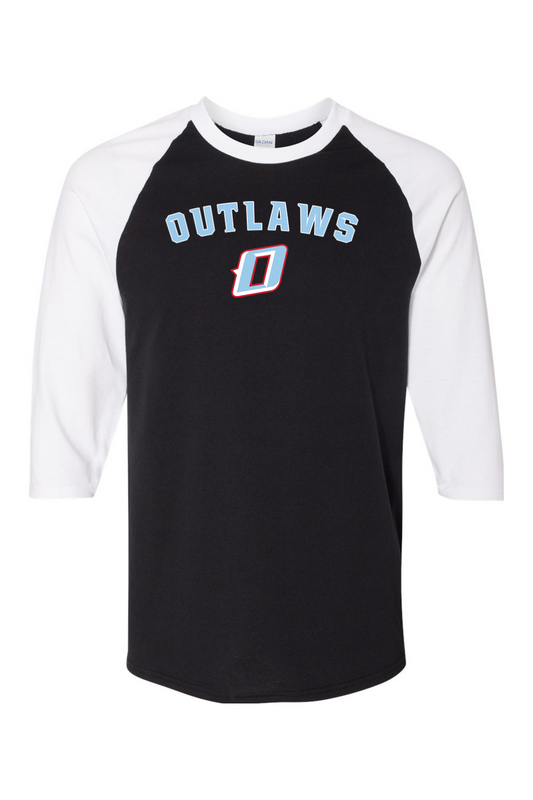 Outlaws Baseball Heavy Cotton Raglan Three-Quarter Sleeve T-Shirt