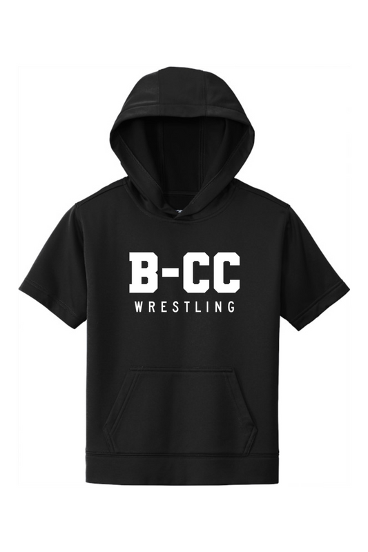 B-CC Wrestling DTF Youth Sport-Wick Fleece Short Sleeve Hooded Pullover
