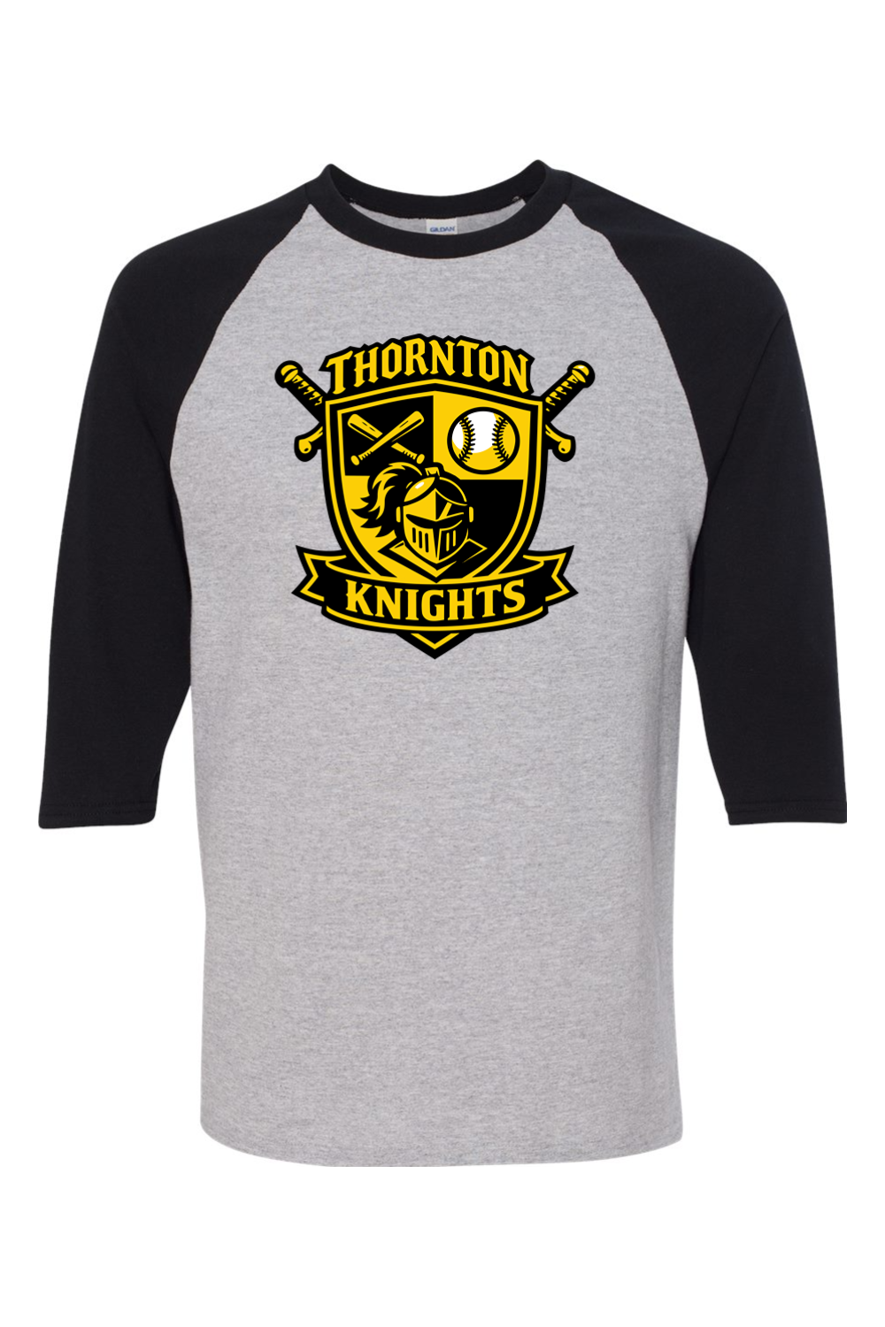 Thornton Knights Heavy Cotton Raglan Three-Quarter Sleeve T-Shirt