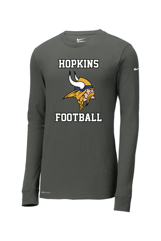 Hopkins High School Football DTF Nike Dri-FIT Cotton/Poly Long Sleeve Tee