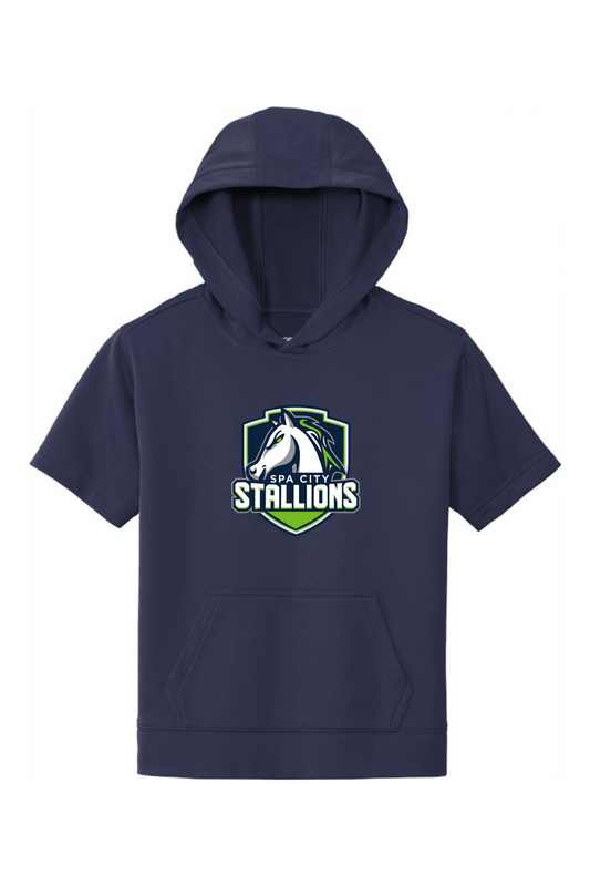 Spa City Stallions DTF Youth Fleece Short Sleeve Hooded Pullover