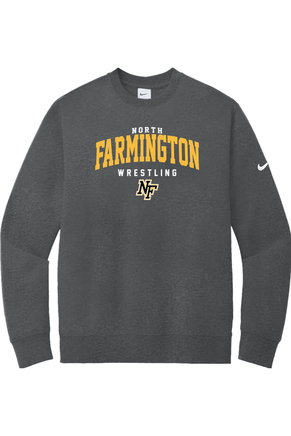 North Farmington Wrestling DTF Nike Club Fleece Sleeve Swoosh Crew