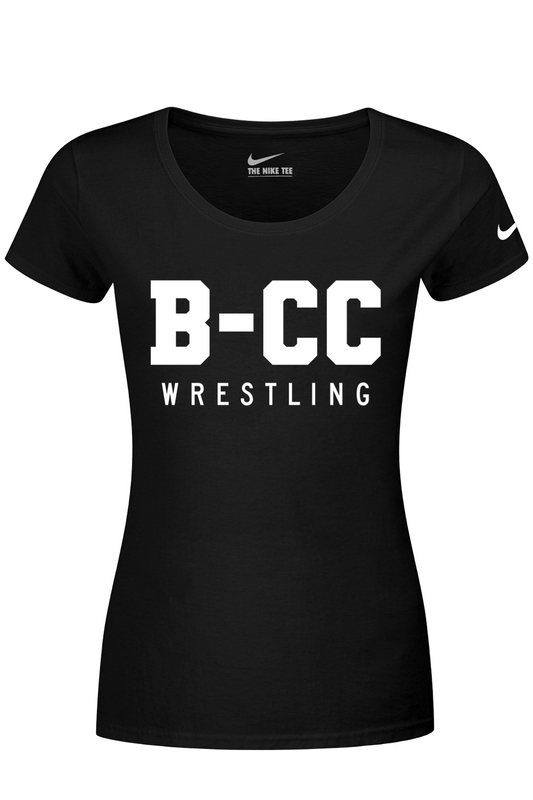 B-CC Wrestling DTF Nike Ladies Dri-FIT Cotton/Poly Scoop Neck Tee