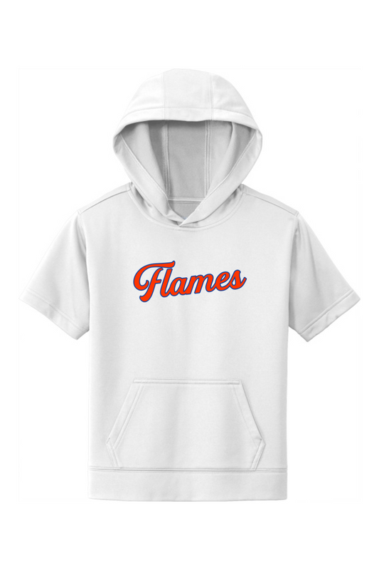 Flames MI Team DTF Youth Fleece Short Sleeve Hooded Pullover