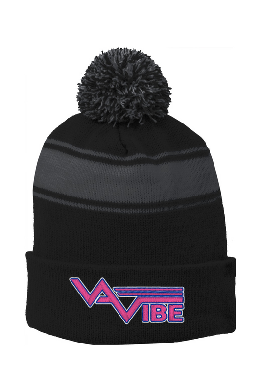VA Vibe Softball Stripe Pom Pom Beanie